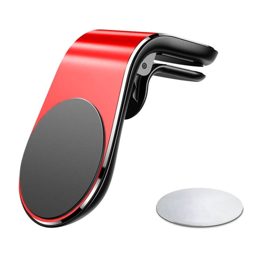 Mobile Phone Navigation Magnetic Bracket,Magnetic Navigation L Bracket 360° Rotatable Magnet Universal Car Cellphone Holder,Strong Magnet Mount for Any Smartphone iOS Andriod (Fire Red)