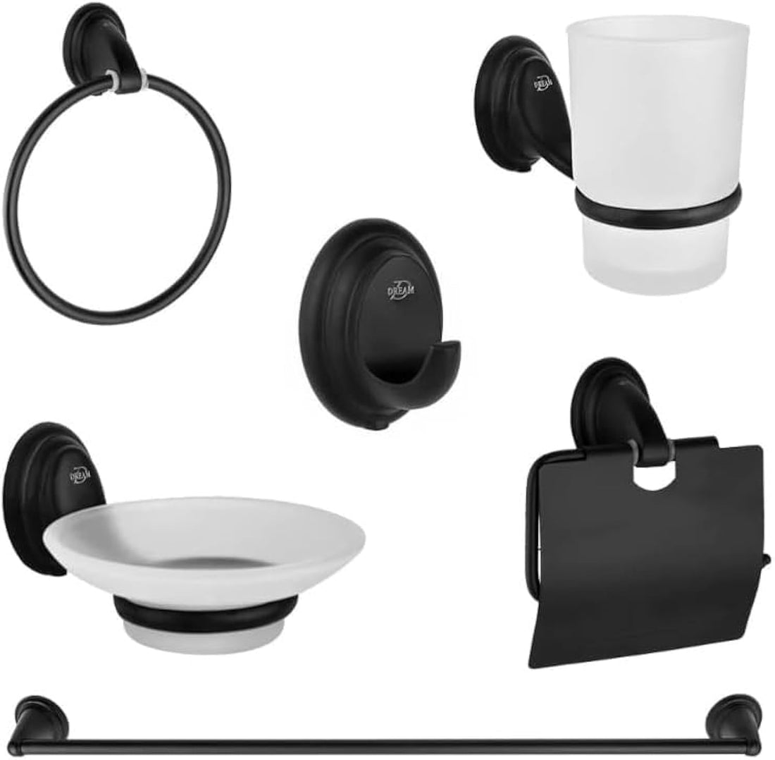 Dream DR-3100-B Bathroom Accessories Set 6-Pieces, Black Matt