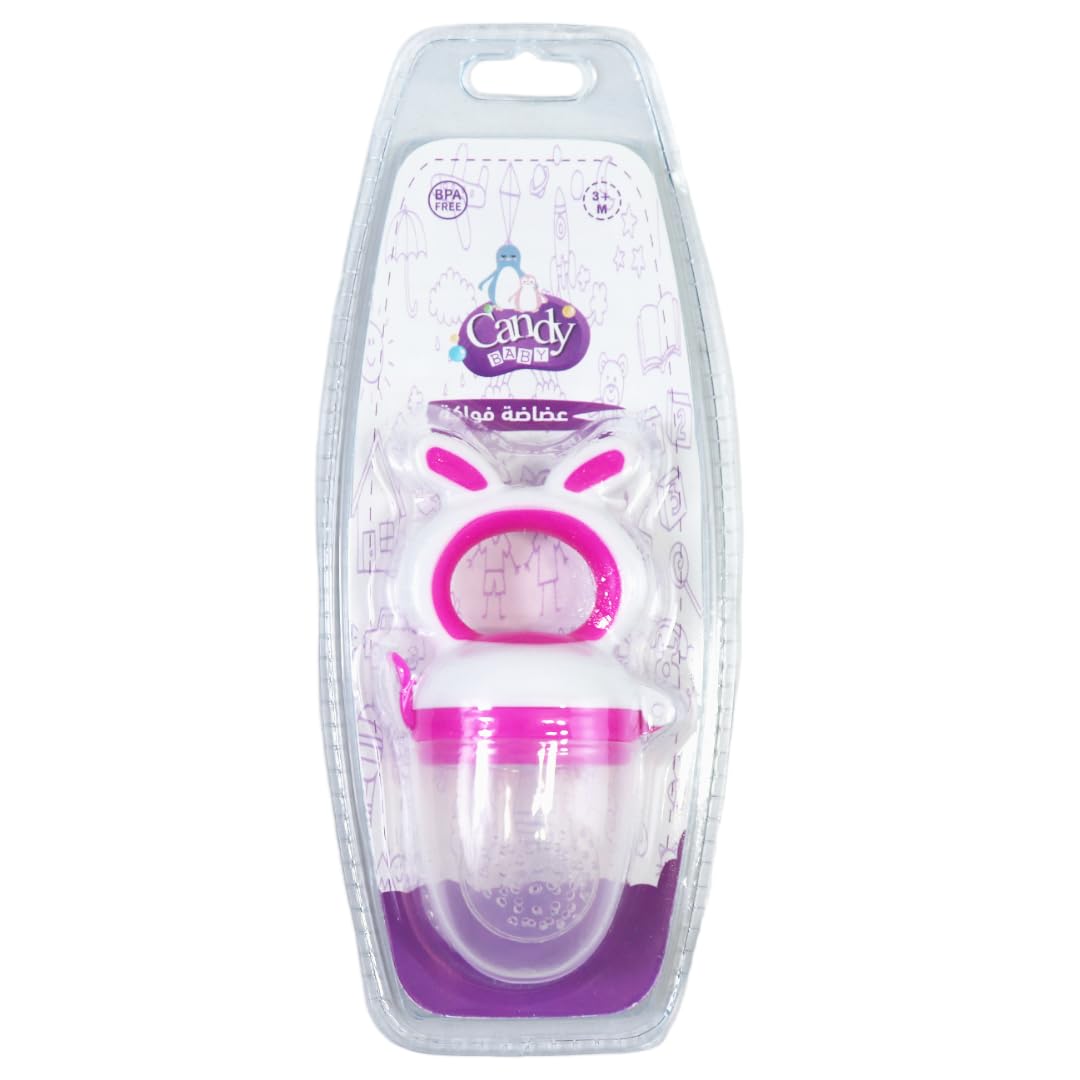 Candy Baby Fruit Feeder Pacifier BPA Free For Girls-Pink&White-(+3 Months)