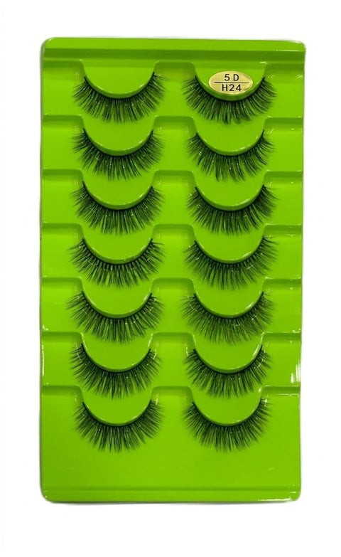 -7 PAIRS 3D Faux Mink False Eyelashes | Reusable Lightweight & Natural Looking | Bold Eye Makeup Look | Pair of 10 for Party, Bridal & Professional Use-H24