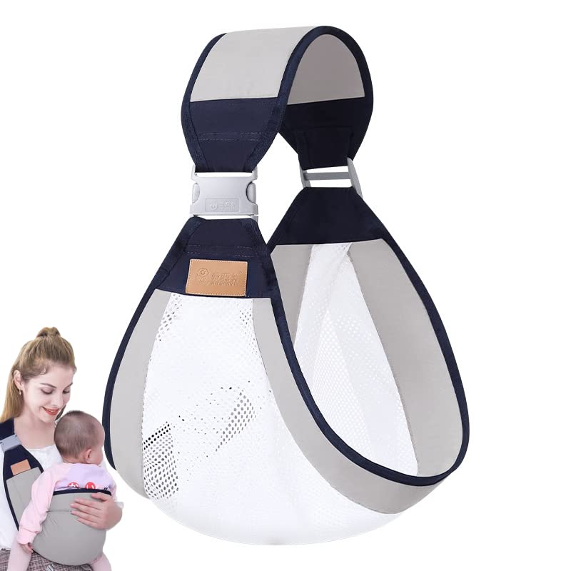 Baby Carriers, Ergonomic Baby e Shoulder Labor-Saving Polyester Baby Half Wrapped Sling, Adjustable 3D Mesh Baby Carrier Wrap Shoulder Straps for Pool Beach - Black