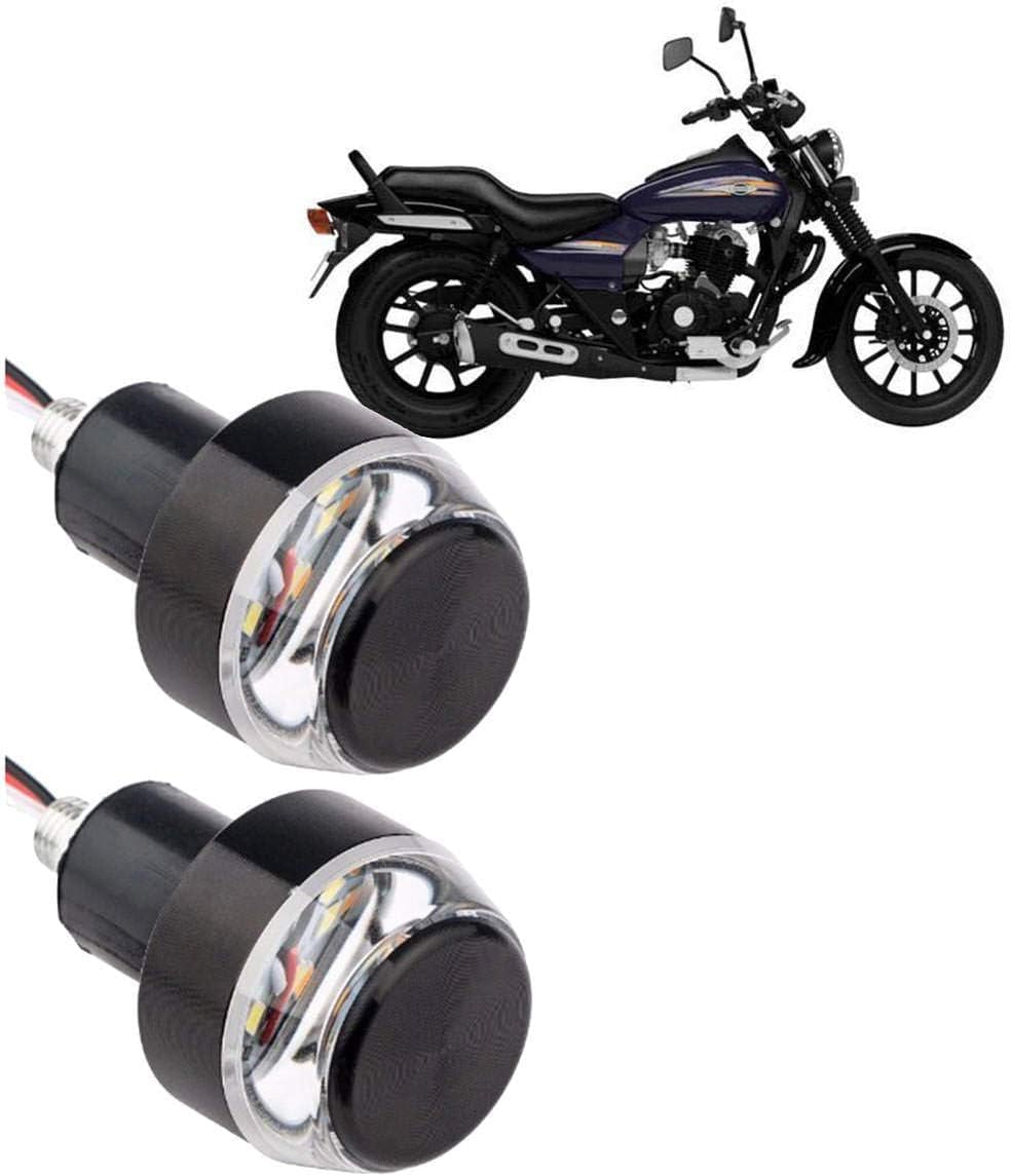 Nesmah Store LED Bike Handlebar Light Motorcycle Turn Signals Light Indicator Light Jadon (LED Light Signals Yellow White)