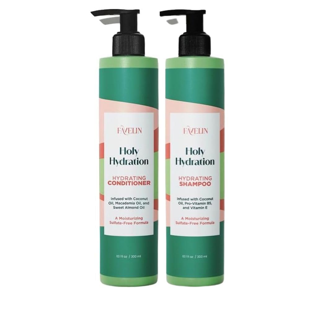 Favelin Holy Hydration Set | Shampoo 300 ML and Conditioner 300 ML | Long-Lasting Hydration & deeply cleanses | healthy & smooth hair