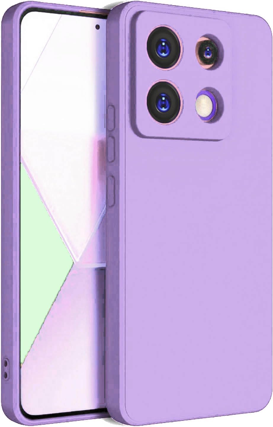 Back Cover Case Compatible with Redmi Note 13 Pro 5G Soft Silicone Gel Rubber Shockproof Matte Finish Inner Cloth Lining with Camera Protection (Lavender)