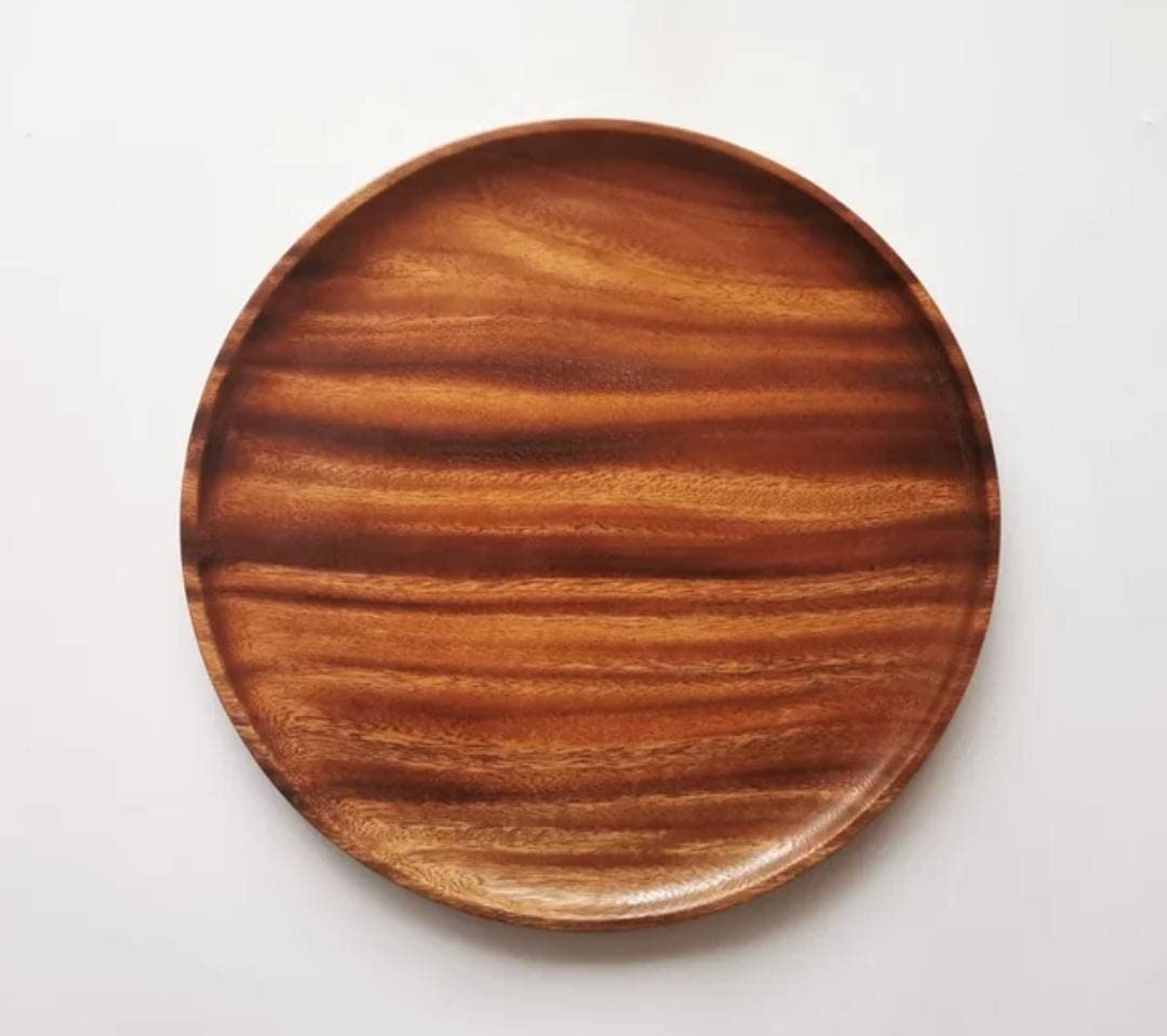 Hayah Wood - Medium flat plate - طبق مسطح وسط