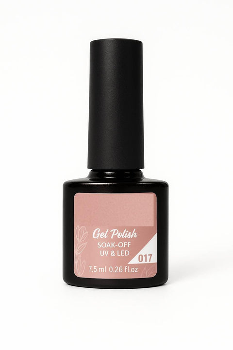 Blush Pink Gel Nail Polish 7.5ml – Shade 017 – Smooth Coverage, Glossy Finish, Soak Off UV/LED Gel for Nail Art, Everyday Manicures, Salon & DIY Home Use