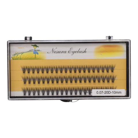 Cluster Lashes, 0.07mm Thickness, 20D Volume, 10mm Length, 3 Rows - Black