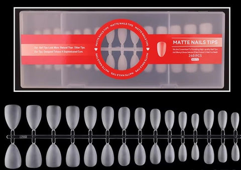 Short Nail Tips, 15 Sizes Full Matte Short Soft Gel, 300pcs Press On Acrylic, Fake Full Cover Nail Tips Pre-Shaped with Box
