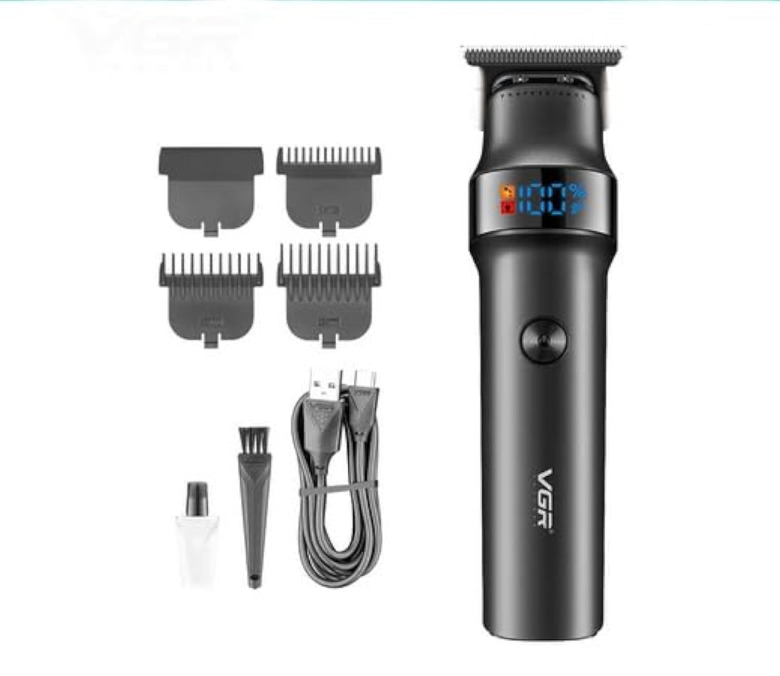 VGR V-987 Professional Rechargeable Hair Trimmer Stainless Head Cordless Hair Trimmer with Cutting Control Combs for Men or Family Powered on Rechargeable Li-ion Battery
