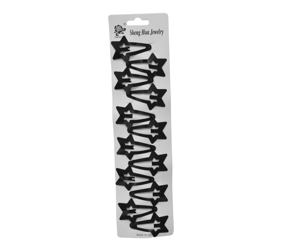 Daphne 12-Piece Hair Clip Set For Girls - Black