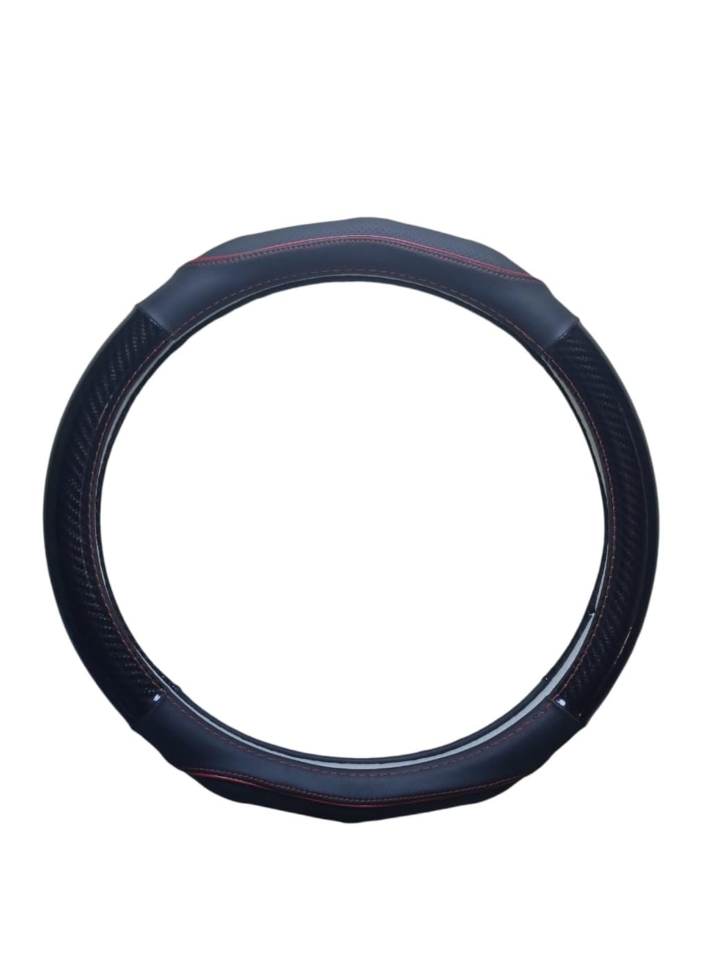Leather Steering Wheel Cover, Universal Fit, Breathable Design, Black