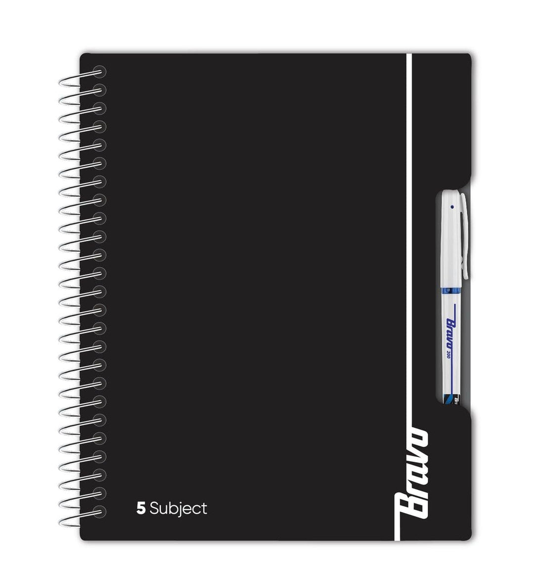 Bravo New 5 Subject Notebook, 200 Sheets, 27.3 cm x 19.8 cm Size, Black