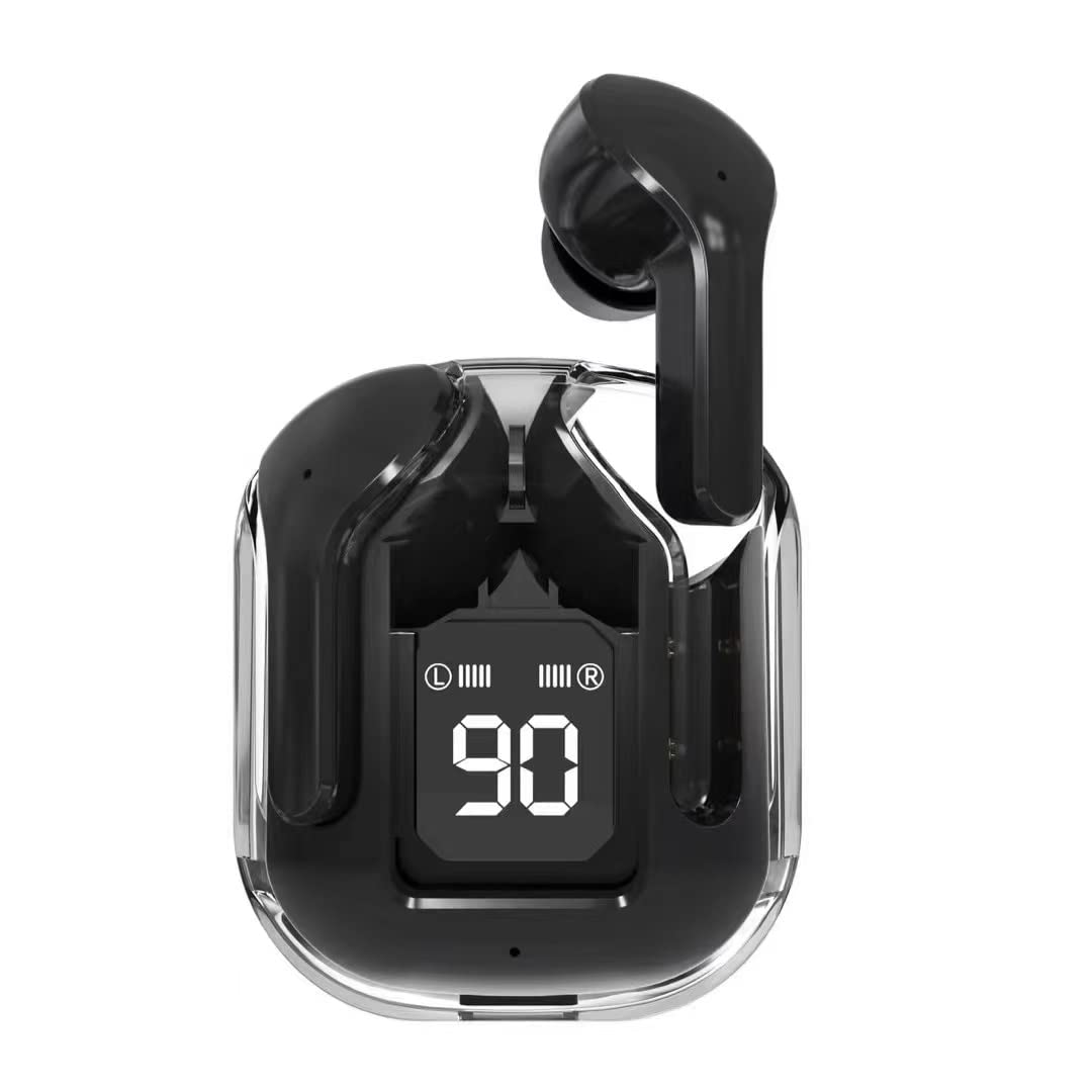 Earbuds Air31, Wireless, Wired Earphones Transparent with Deep Bass, Stereo Sound, Bluetooth Headphone with Charging Case, White, Black and Pink (black)