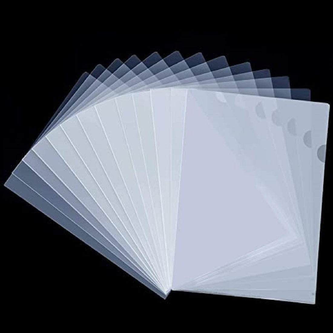 L Folder File A4 Size 20 Set Heavy Duty Transparent Clear Document Holder Paper Holders Organizer 20 Sleeves | Thickness 100 Micron | Paper Organize | Suitable for School, Offices & Projects