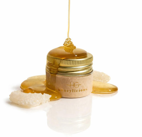 HGaesthetics Honeylicious Lip Exfoliator Scrub – Pure Honeycomb, Hyaluronic Acid, Sugar & Shea Butter | Gentle Exfoliating & Hydrating Lip Treatment for Soft, Plump & Kissable Lips
