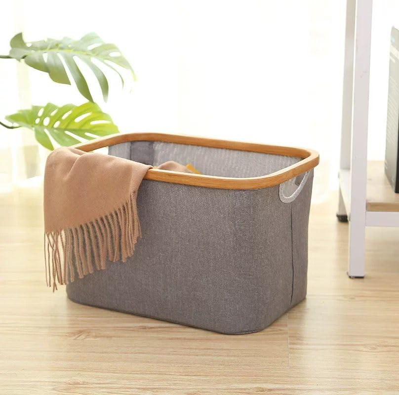 Internet Celebrity Dirty Clothes Storage Basket with Wooden Frame Simple Household Canvas Storage Frame Assorted Storage Basket Dirty Clothes Basket