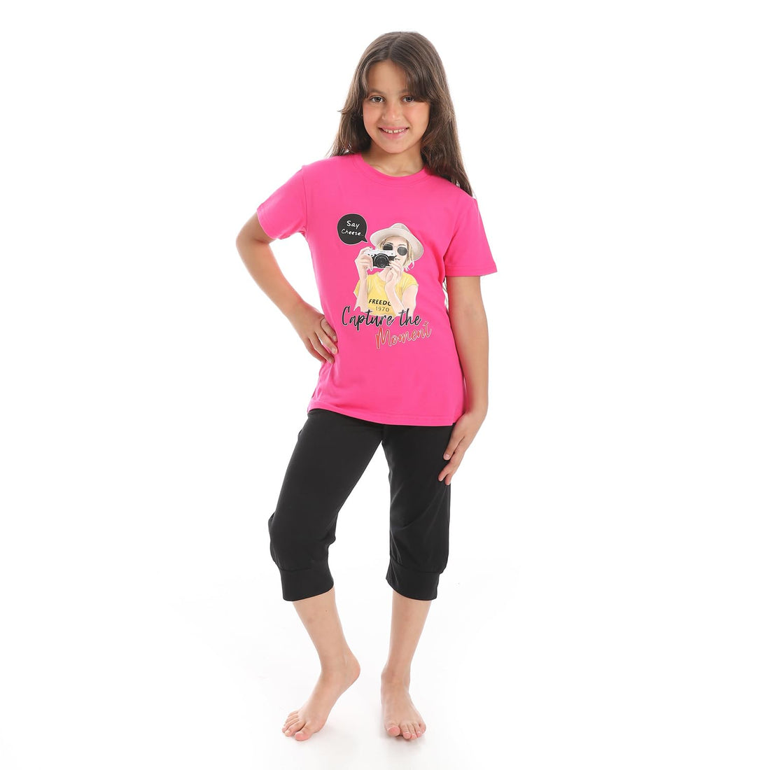CAESAR Girls girls printed cotton T-Shirt With Short Set girls printed cotton T-Shirt With Short Set