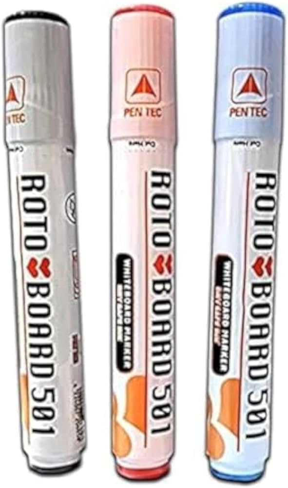 Roto Set Of 3 Erasable Whiteboard Pens - Blue, Black & Red - Whiteboard Pen