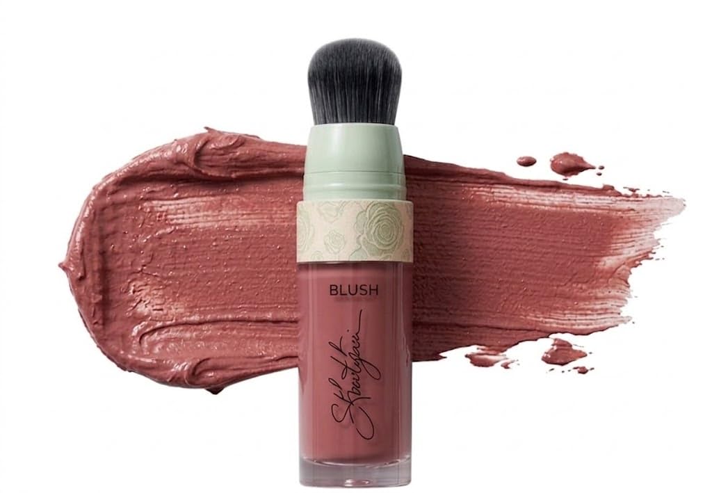 Blush LIQUID, Blushers for Cheeks Make up, Waterproof Cream Blush Stick with Brush, Easy Application, Shimmery, Blends Perfectly to Skin (BLISSFUL)