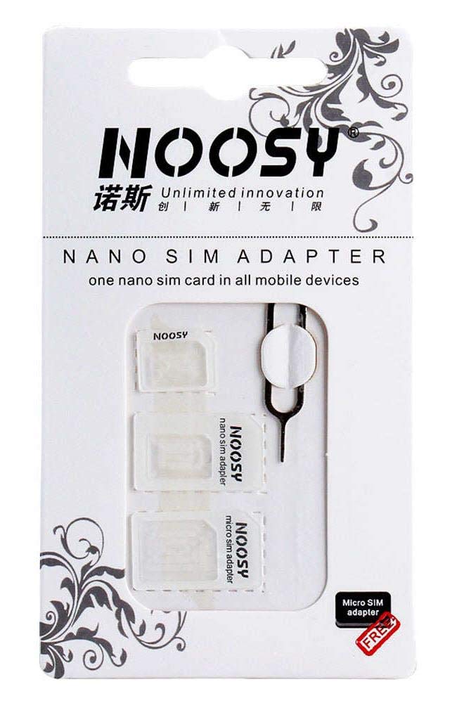 Generic Nano SIM to Micro SIM and Standard SIM Card Adaptors for All Phones, White