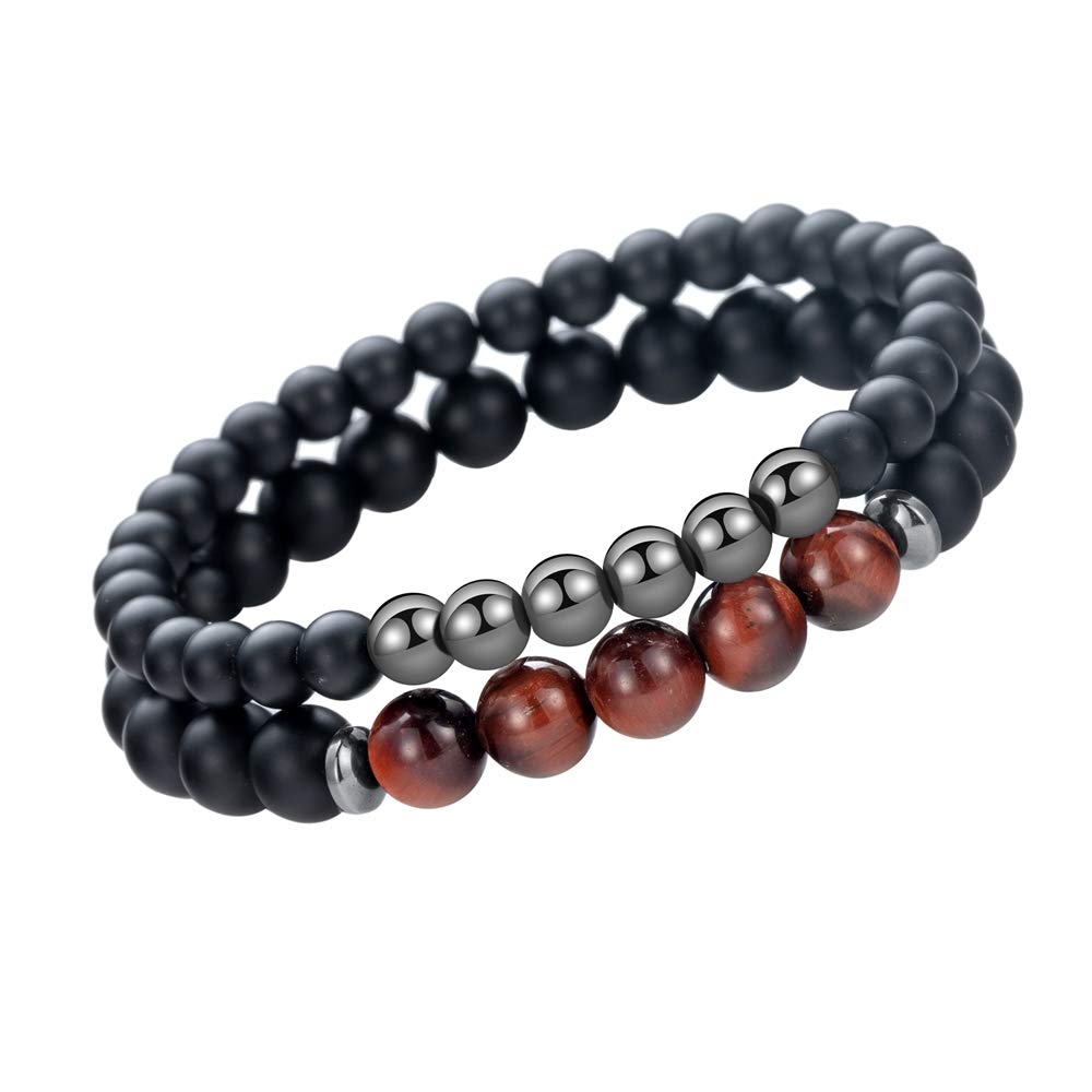 Joan Nunu Charm Bracelet for Men Women Black Mantra Prayer Beads, Stone Crystal