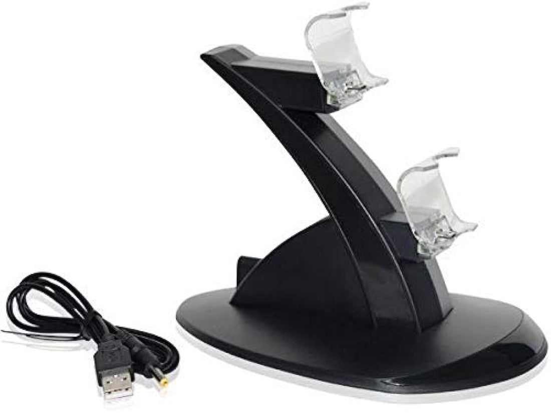 Dual Charger with USB LED Dock Station Charging Stand for PS4 Controller