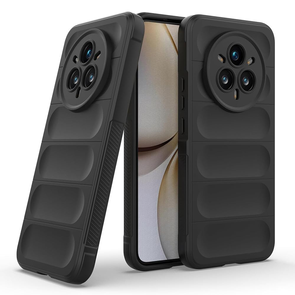 Mobile Magic Bump Silicon TPU Shild Case Microfiber Lining with Camera Protection For Oppo Realme 14 Pro Plus 5G / Realme 14 Pro+ 5G (Black)