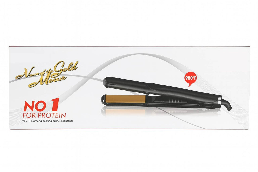 Professional Ceramic Flat Iron Hair Straightener with Adjustable Temperature, Fast Heating Plates for Smooth, Shiny & Frizz-Free Styling for All Hair Types, Lightweight Design – Black