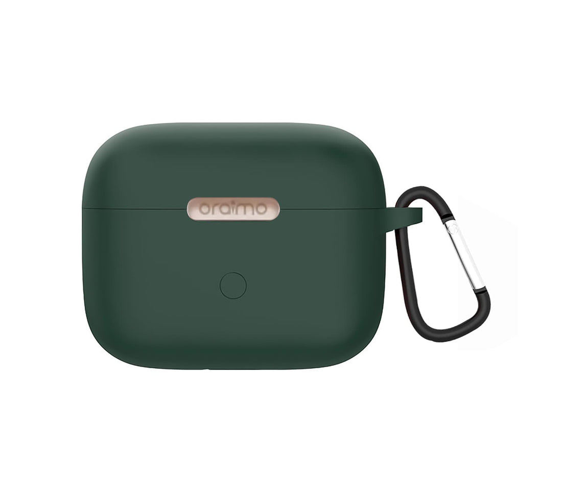Dl3 Mobilak Silicone Case Compatible with Oraimo Freepods PRO Earbuds, Soft Silicone Protective Case Cover, Shockproof Sleeve with Carabiner For Oraimo Freebuds PRO (Green)