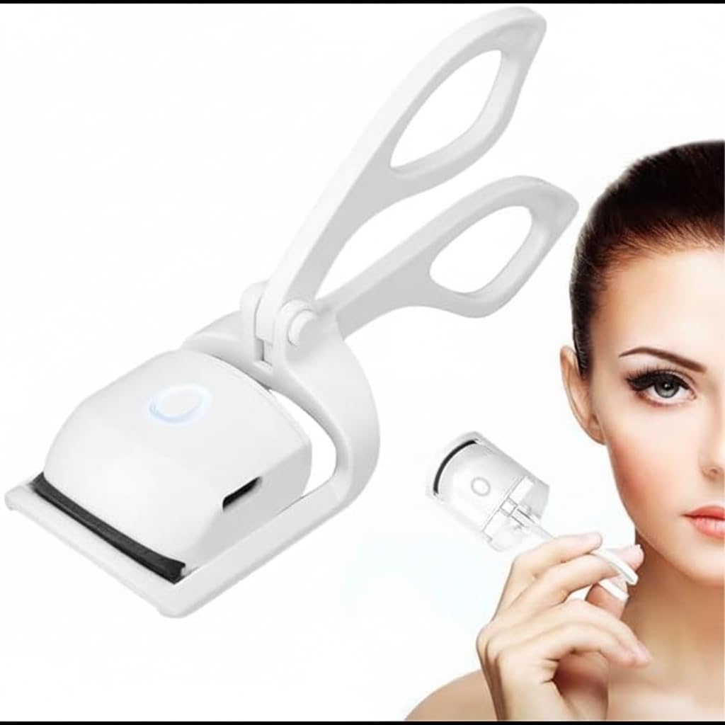 USB Rechargeable Heated Eyelash Curler, Safe Electronic Eyelash Curler with 2 Heat Levels, Fast Heating for Natural and Attractive Curling Lasts 24 Hours