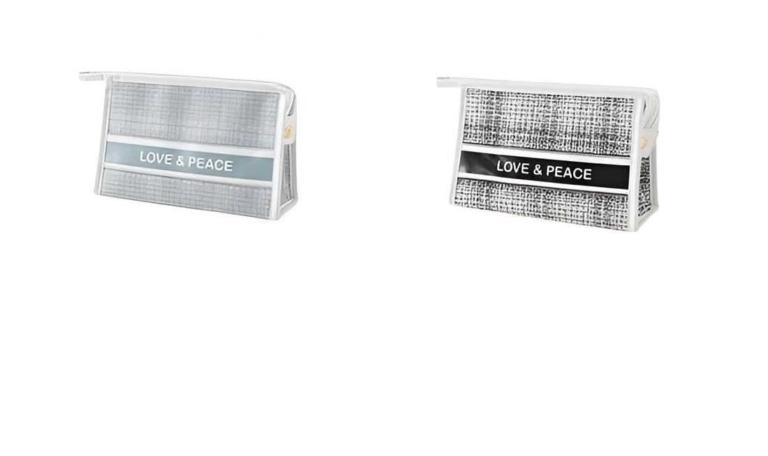 Makeup Pouch - Lightweight foldable cosmetic bag featuring multiple pockets for skincare, perfumes, lip balms, and brushes, an essential accessory for travel or bathroom organization (2pcs)