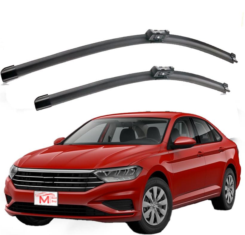 Windshield Wiper Blades for Jetta, 61/41 cm, Natural Rubber, All Season, Set of 2