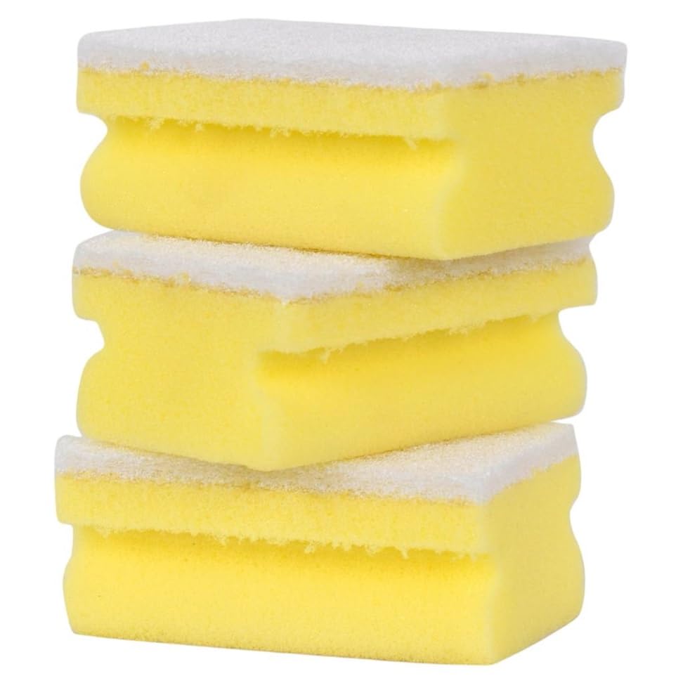 Leechy Anti Scratch Nail Saver Kitchen Sponge 3 Pieces, Multicolor