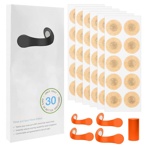 60 Pieces Breathing Nasal Strip, Magnetic Nose Strips, Breathing Magnet, Anti Snoring Nose Strips, Safe and Effective Nose Plaster Snoring for Home Business Trip (Orange)