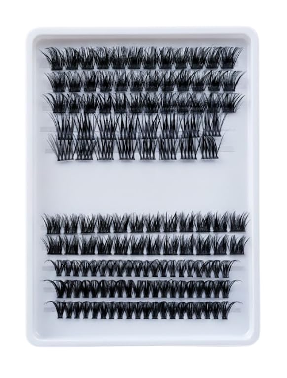Cluster Lashes 200 Pcs Individual Lashes 20D D Curl False Eyelashes Extension Reusable Soft Extension Diy at Home (MIX -4shape)