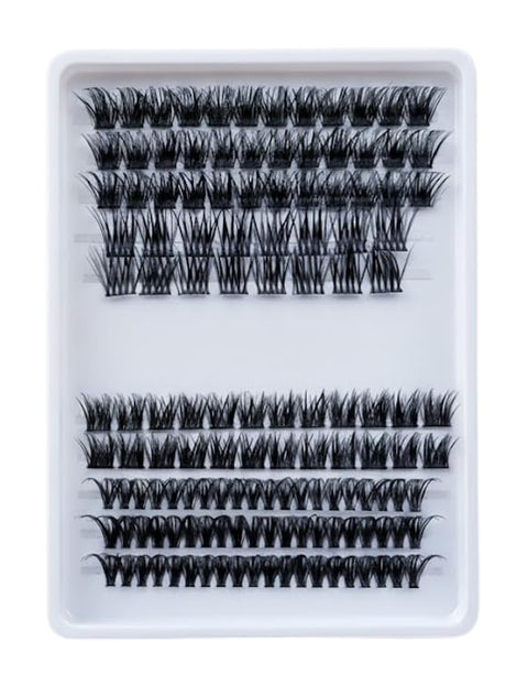 Cluster Lashes 200 Pcs Individual Lashes 20D D Curl False Eyelashes Extension Reusable Soft Extension Diy at Home (MIX -4shape)