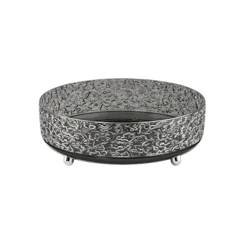 9-Inch Round Waterproof Plastic Rotating Storage Tray Container with 360° Mirror for Bathroom, Makeup Vanity, and Kitchen Spice Rack - Multipurpose Organizer with Other Closure Types (Grey)