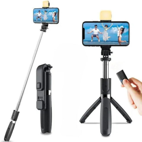 TECKMOJI Bluetooth Extendable Selfie Stick with Wireless Remote, 61 Cms Long Selfie Stick, Detachable Mobile Holder, Adjustable, Compatible for iPhone/OnePlus/Samsung/Vivo/Oppo and All Smartphone