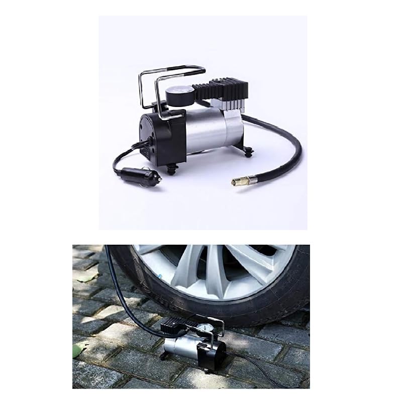 Car Tire Compressor Air Compressor for Car, Bike, Balls and More (12V, 1 Pistom, Code:9051) - KaberTrade