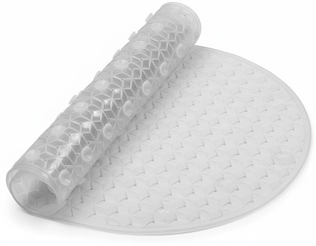Transparent Silicone Bath Mat Non Slip 3D Oval Shape with Strong Suction Cups Dollar Household Import