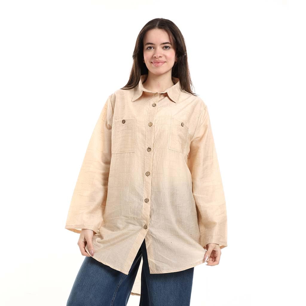 Red Circle Womens Oversized Button-Down Tunic Shirt Oversized Button-Down Tunic Shirt