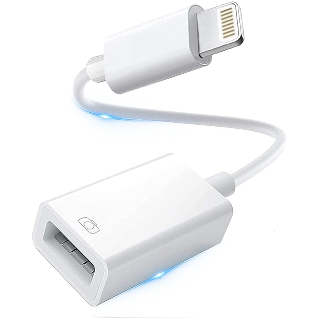 iPhone USB Adapter (2024 New, Apple MFi Certified), Lightning USB Camera Adapter, OTG Cable, Two-Way Data Transfer, No Setting Required, Plug & Play, iPhone USB Adapter (Compatible with