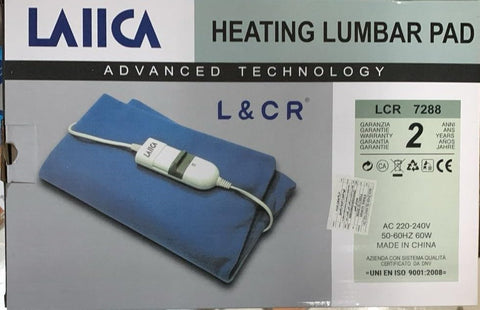 Lica Electric Heating Pad, Canvas, Blue, 8mm x 7cm x 6cm, 3 Speed Settings, General Pain Relief
