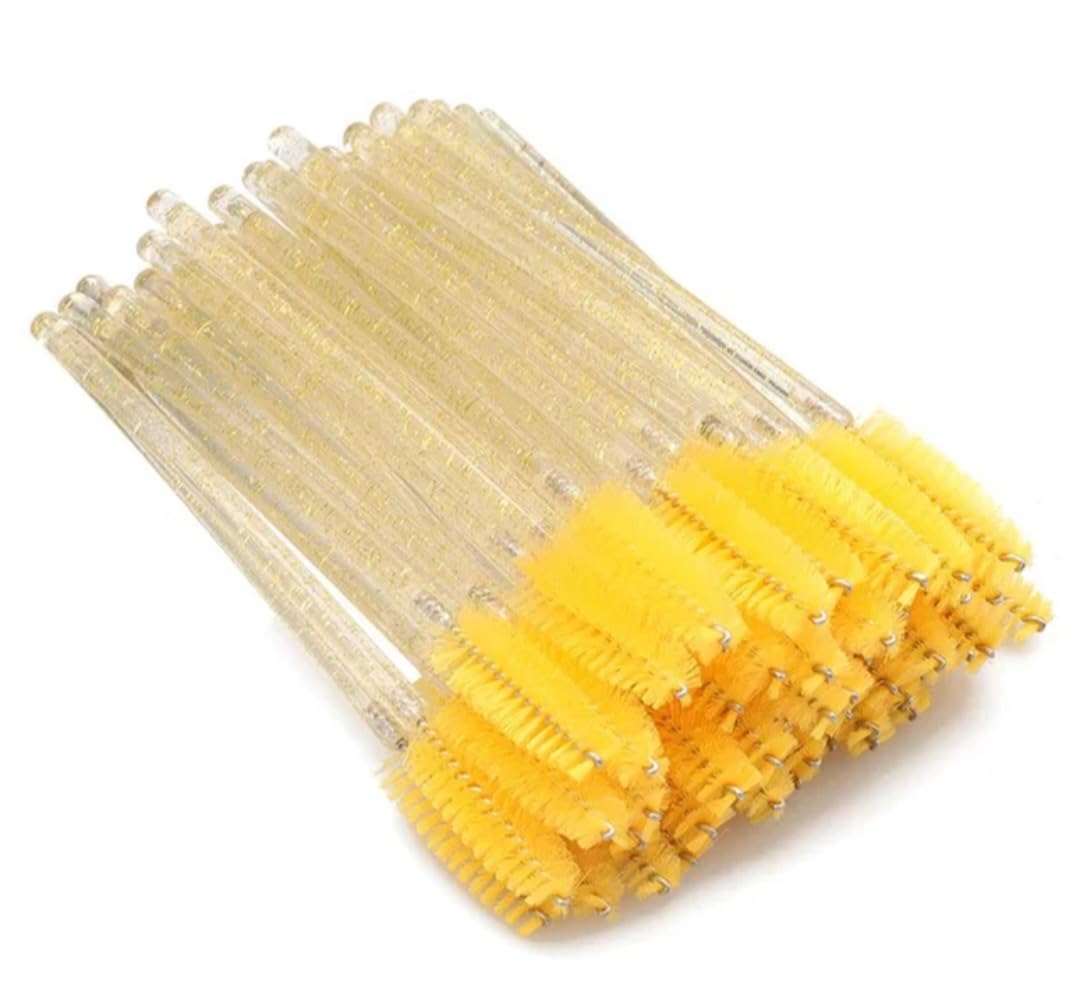 50 Pcs Makeup Brush Sticks (Yellow)