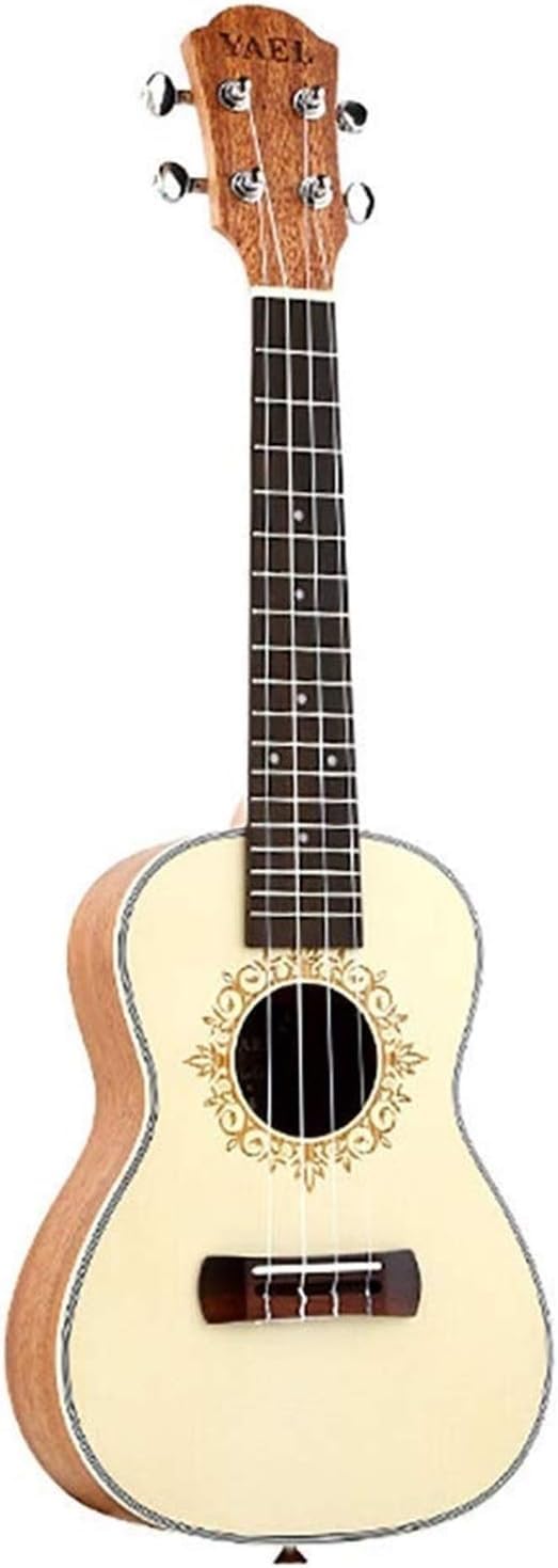 Student Concert Ukulele 23" Acoustic Uke Hawaii Guitar - Mahogany Body with White Binding - 4 Nylon Strings for Beginners & Intermediate Players