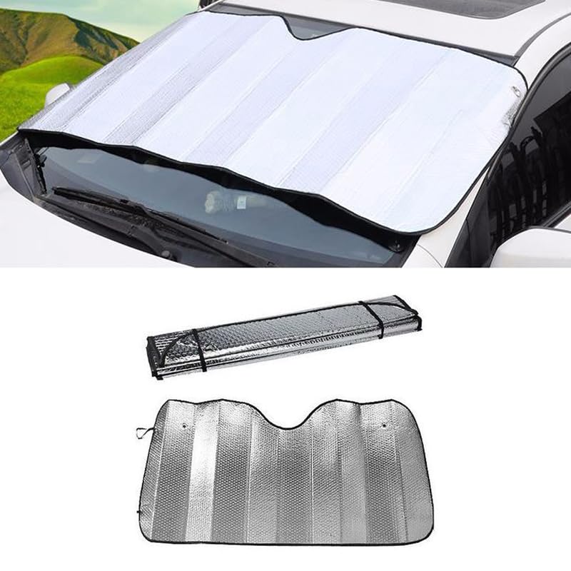 KaberMisr 2020 Car Windshield Sun Shade for Car Front Windshield UV Rays and Heat Protection Reflective Foldable Sun Shade (Size:130 * 60cm Code:8452)