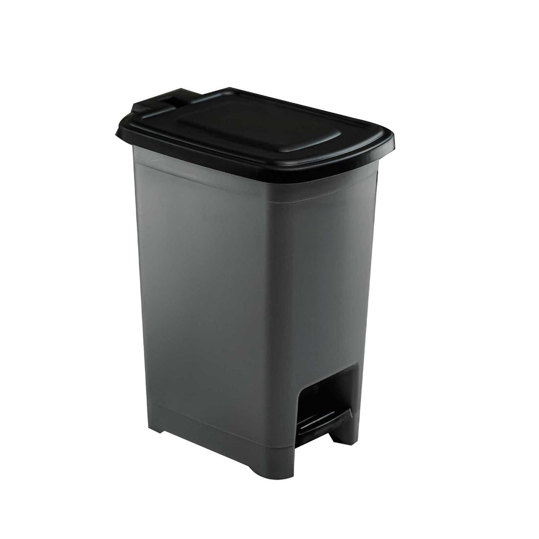 Aksa Slim Trash Bin 40 Liter Dark Grey With Black Lid