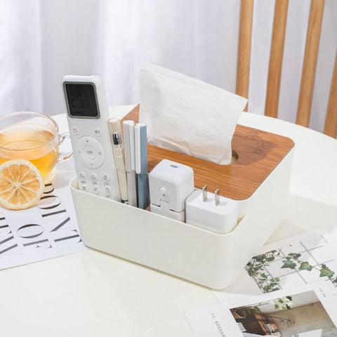 "Bamboo Lid Remote Organizer".:~:,;~;:.~:;.~:;: