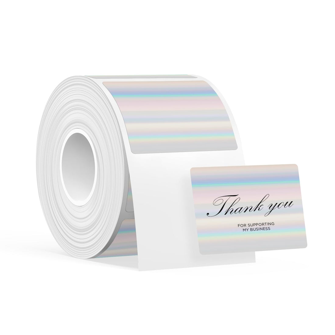 SUPVAN Self-Adhesive Waterproof Labels for T50M Label Printers (40 mm x 30 mm) 250 per Roll Black on Laser Silver