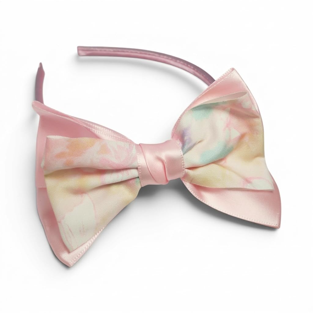 Catch Up Bow Flower Pattern Headband for Women and Girls Elegant Floral Bow Hair Band Soft Comfortable Lightweight Non-Slip Daily Wear Fashion Accessory Feminine Stylish Look